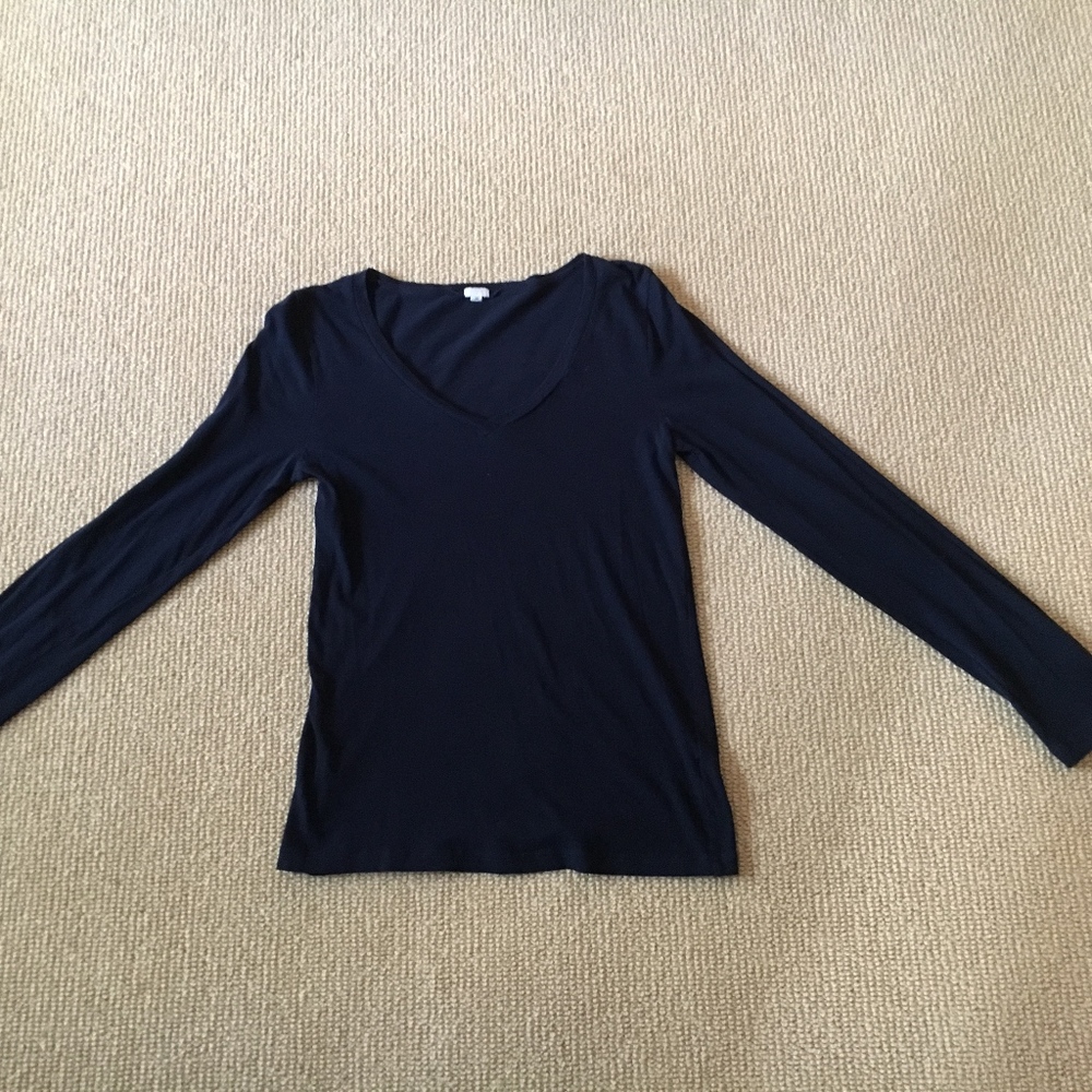 J. Crew Navy Long Sleeve Shirt, Size Medium - Picture 2 of 5
